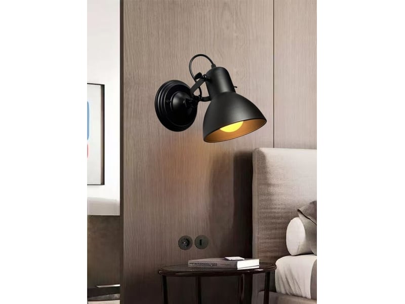  Applique murale rétro design industriel spot mural noir 7914674591 - Conforama C