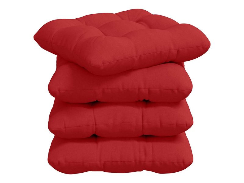  Lot de 4 coussins de siège, coussins décoratifs tissu rouge 40 x 40 x 12 cm cf60026  - Conforama A