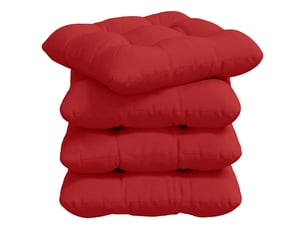 Lot de 4 coussins de siège, coussins décoratifs tissu rouge 40 x 40 x 12 cm cf60026