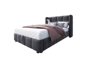 Lit avec rangement 90x200 cm coloris gris