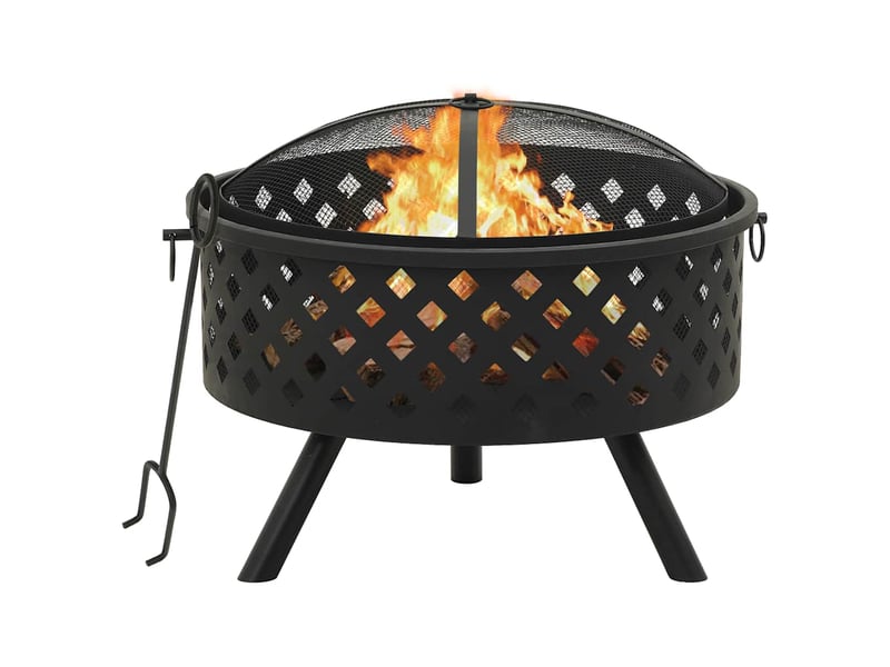 Brasero exterieur, foyer camping avec tisonnier 68 cm xxl acier - Conforama B