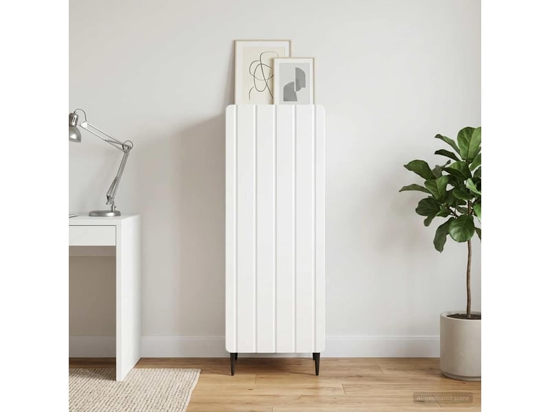  Buffet - bahut - meuble de rangement blanc brillant 34,5 x 33 x 92 cm bois d'ingénierie  - Conforama B
