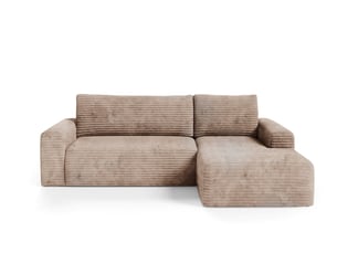Canapé d'angle convertible en velours côtelé sontii braun