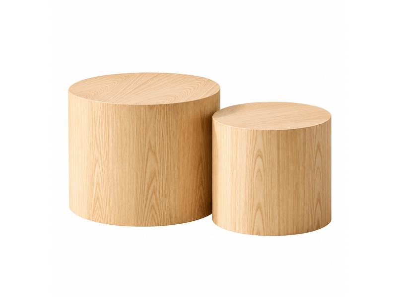  Tables gigognes rondes modernes, lot de 2, 3 coloris, ø48x38 + ø38x32 cm, gain de place  - Conforama A