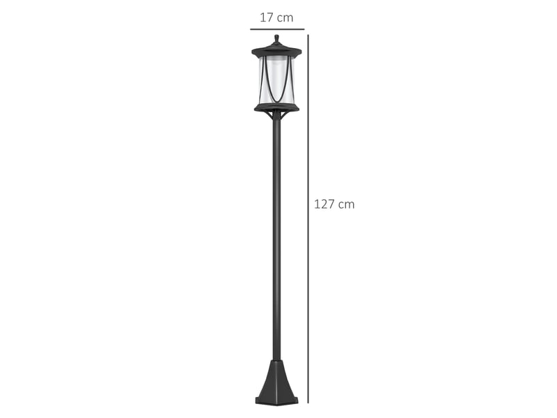  Lampadaire solaire led 17x17x127 cm avec capteur lumineux noir  - Conforama E