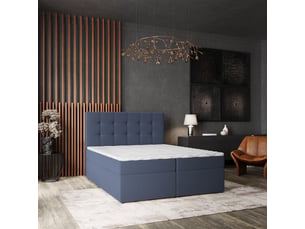 Lit avec rangement 140x200 cm <strong>MASSENO</strong>  <strong></strong> coloris bleu