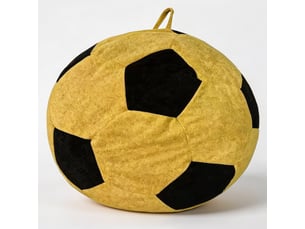 Fauteuil simple - 130x90cm - fauteuil pouf géant motif ballon de football en mousse et flannel doux - jaune et noir