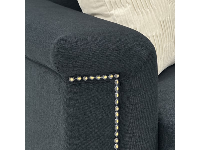  Canapé droit 2 places gris foncé 172 x 73,5 x 81,5 cm, tissu polyester, pieds métal noirs, style nordique salon W3601S00006 - Conforama D