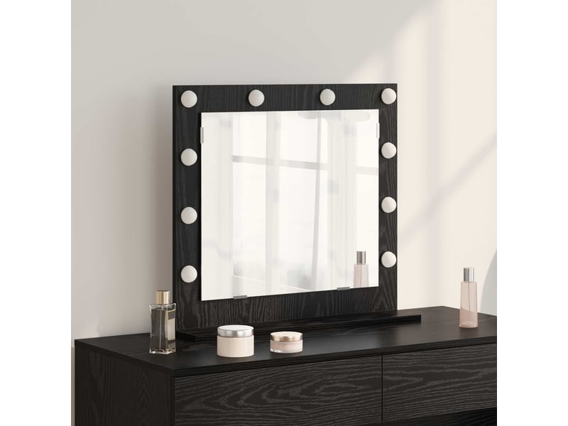  Miroir de vanité, miroir de coiffeuse chêne noir 60 x 55 x 18 cm rectangulaire cf62763  - Conforama B