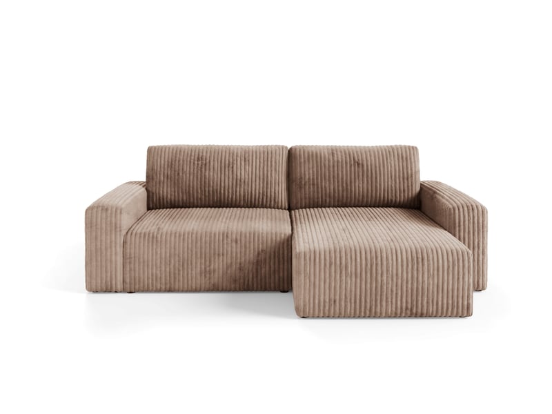  Canapé d'angle convertible cord fano braun  - Conforama A