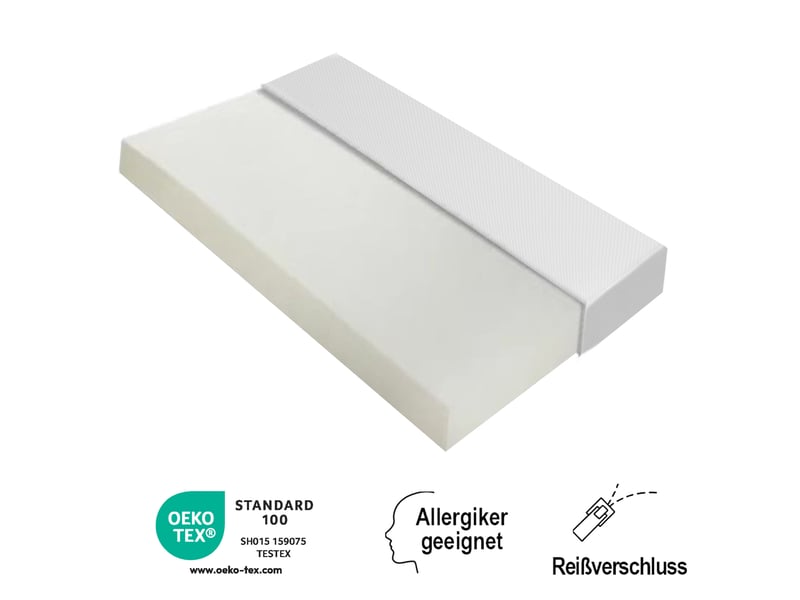 Matelas en mousse tcqpz 90 x 200 cm épaisseur 16 cm ferme h3 blanc avec housse amovible antidérapante - Conforama D