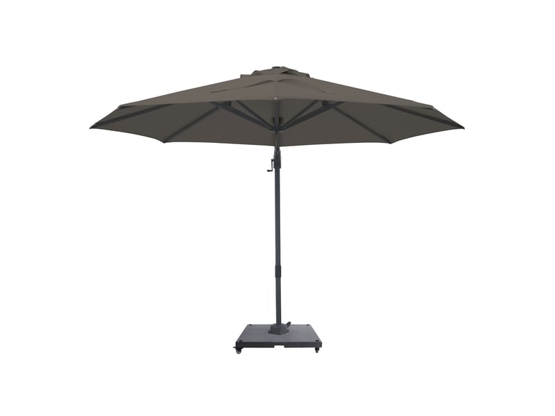  Axi solis parasol déporté rond avec pied de parasol, ø 300 cm, anthracitetaupe | pour le jardin terrasse avec armature thermolaquée | housse de protection inclus  - Conforama E