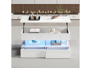 Table basse rectangulaire coloris blanc <strong>ATELIER CONFORTIEL</strong> <strong></strong> - 50 cmx100 cm