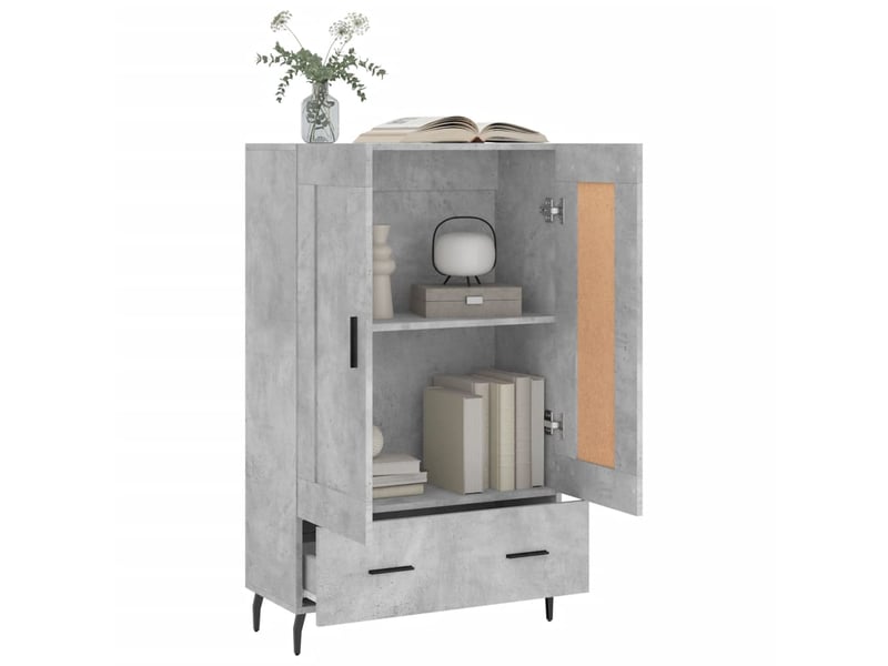  Buffet haut - bahut - meuble de rangement gris béton 69,5x31x115 cm bois d'ingénierie  - Conforama D