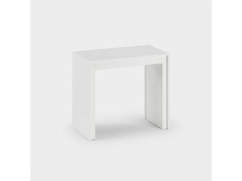 Console extensible gain de place en mdf anti-rayures, made in italy, nivara - blanc  - Conforama A