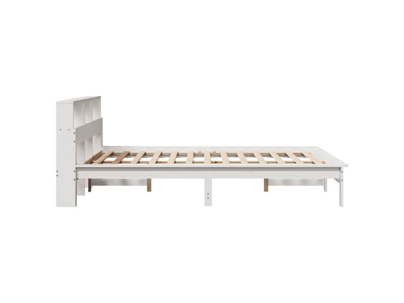  Lit double- lit adulte -  cadre de lit sans matelas blanc 160x200 cm bois de pin massif  - Conforama D