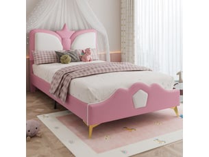 Lit simple 90x200 cm <strong></strong>  <strong>rose</strong> coloris rose