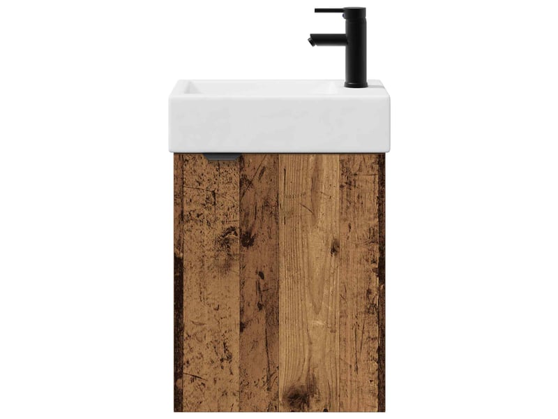 Meuble de rangement salle de bain avec robinet bois ancien shl4073  - Conforama E