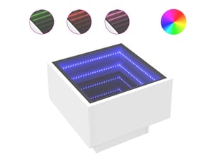 Table de chevet - cabinet de chevet - table de nuit avec led infini blanc 40x40x30 cm