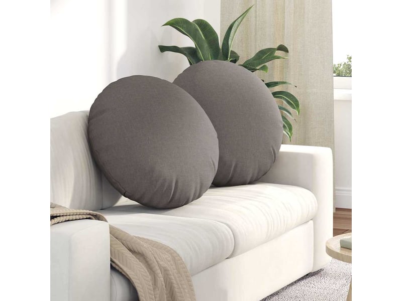  Lot de 2 coussins de siège, coussins décoratifs tissu taupe ø60 x 21 cm cf59866  - Conforama B