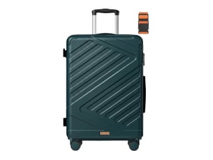 Valise extensible avec serrure tsa et 4 roulettes doubles, pour voyage, abs, vert