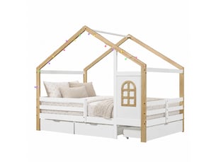 Lit cabane 120x200 cm coloris blanc