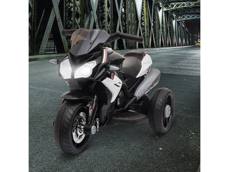 Moto électrique enfant 3 roues 6 v, 3 kmh, effets lumineux et sonores, pour enfants de 3 à 5 ans, charge jusqu'à 25 kg - Conforama D