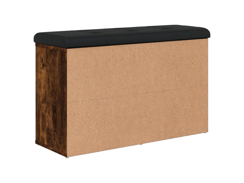  Banc à chaussures, banc de rangement chêne fumé 82x32x50 cm bois d'ingénierie  - Conforama E
