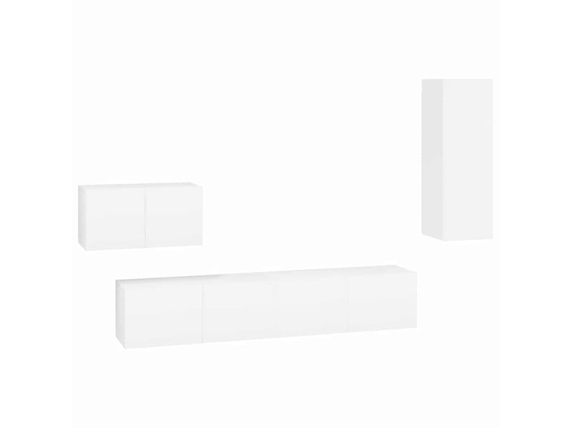  Ensemble de meubles tv 4 pcs blanc bois d'ingénierie shl5924  - Conforama A