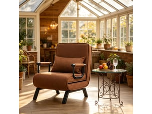 Fauteuil relax lit convertible couchage Occasionnel WISHDOR  déhoussable marron