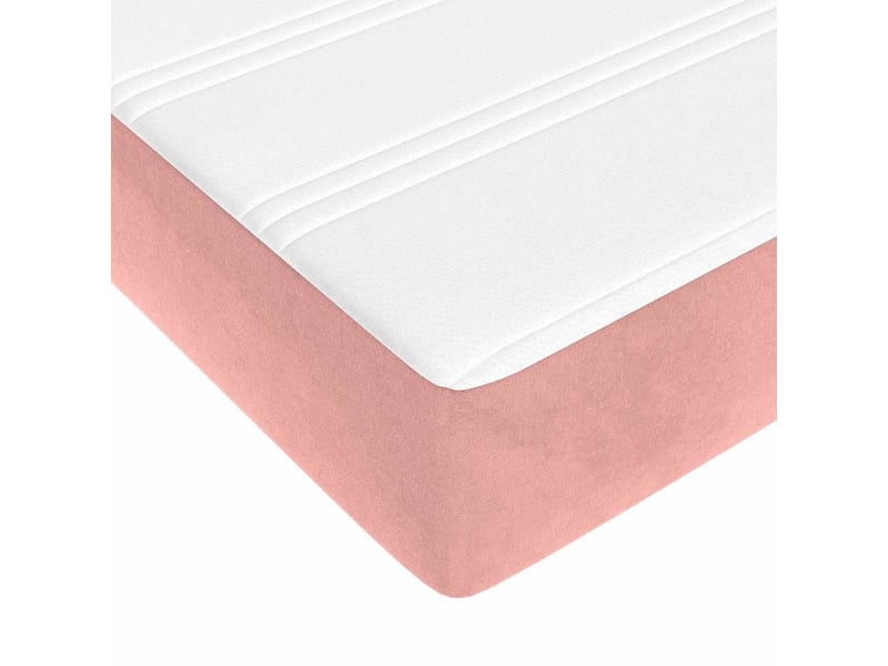  Matelas de lit à ressorts ensachés fermeté moyenne rose 180x200x20 cm velours  - Conforama E