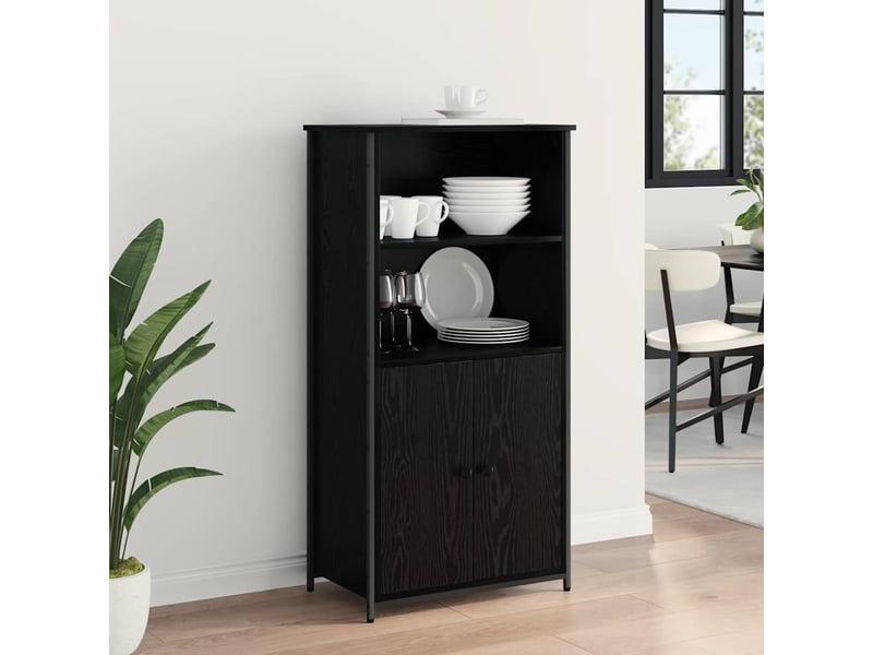 Buffet - haut armoire chêne noir 62 x 36 x 121,5 cm bois d'ingénierie - Conforama D