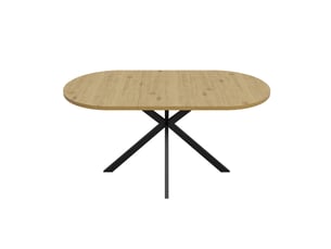 Table à manger extensible ovale couleur bois, 120/160 x 80 cm, 4–6 places