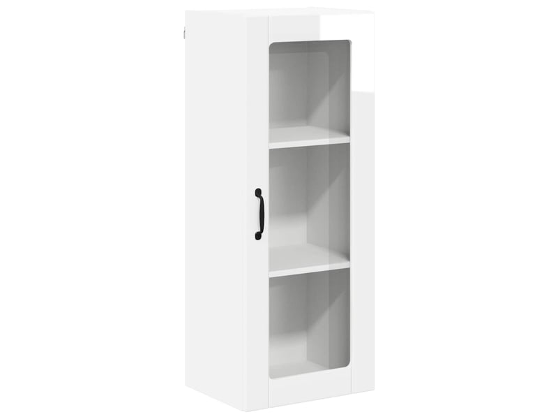 Meuble mural de cuisine, cabinet en verre mural blanc brillant 40x31x100cm shl8956 - Conforama A