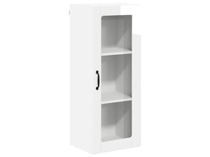 Meuble mural de cuisine, cabinet en verre mural blanc brillant 40x31x100cm shl8956