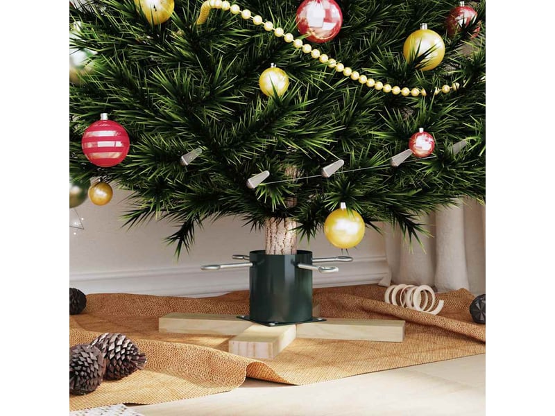  Pied de sapin de noël vert 50 x 50 x 16 cm bois de pin massif  - Conforama D
