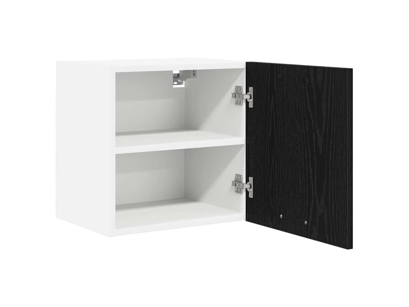  Meuble de rangement cuisine, armoire suspendue chêne noir et blanc 40x31x40cm  - Conforama E