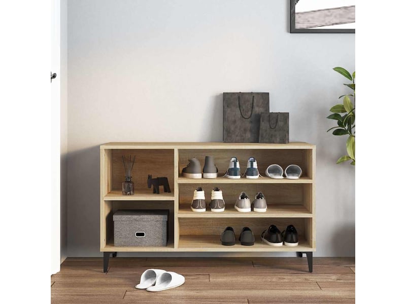 Armoire à chaussures chêne sonoma 102x36x60cm bois d'ingénierie shl8492  - Conforama C