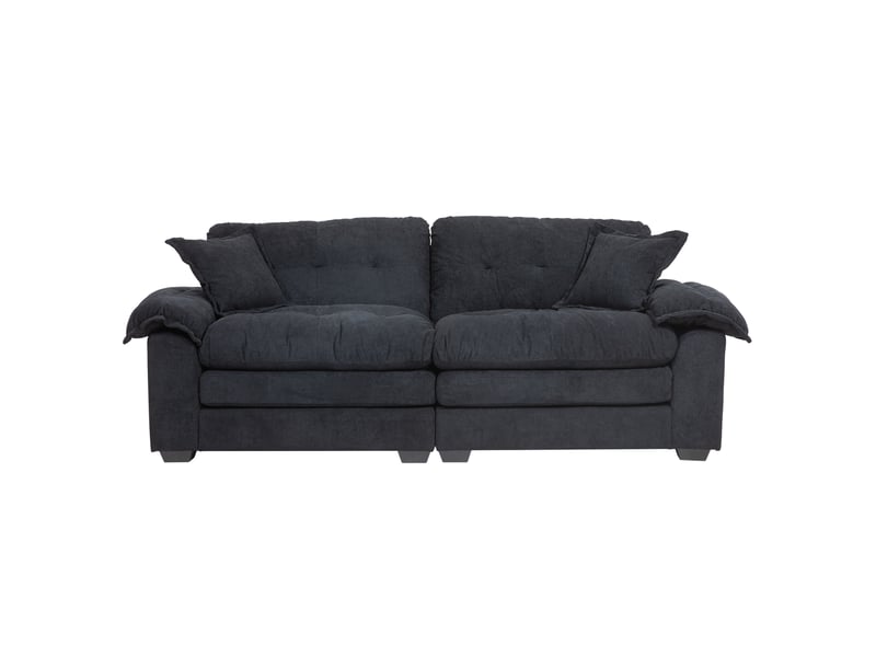 Canapé droit 2 places en chenille noir 214 x 89 x 93 cm - Conforama A