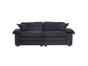 Canapé droit 2 places en chenille noir 214 x 89 x 93 cm