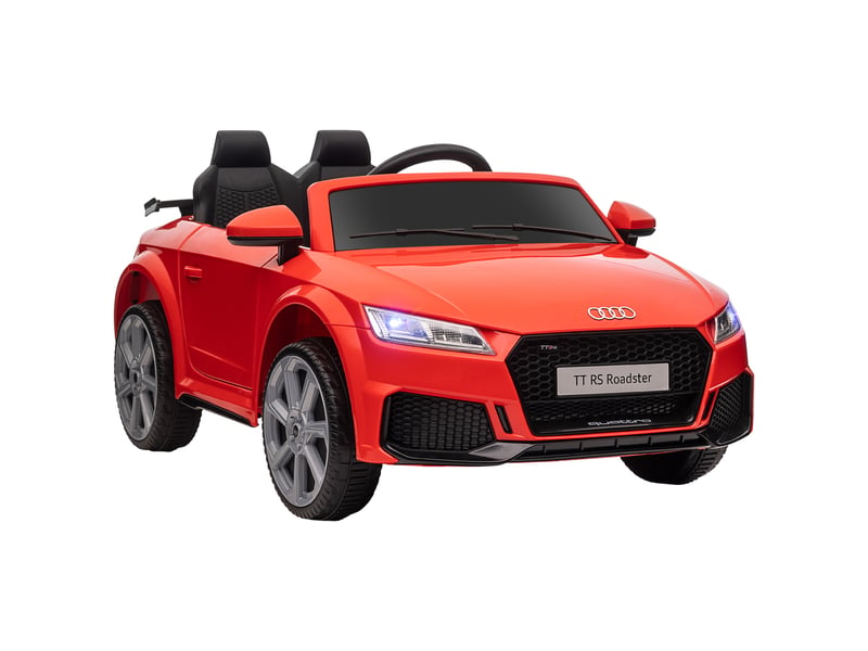  Voiture électrique enfant 12v, télécommande 2,4 ghz, 2 moteurs, klaxon, led, usbmp3, marche arrière, 3-5 ans, rouge.  - Conforama A