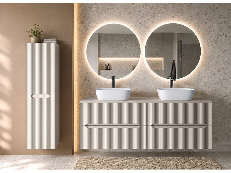  Meuble sous vasque suspendu novo cachemire mat 80 cm  - Conforama B