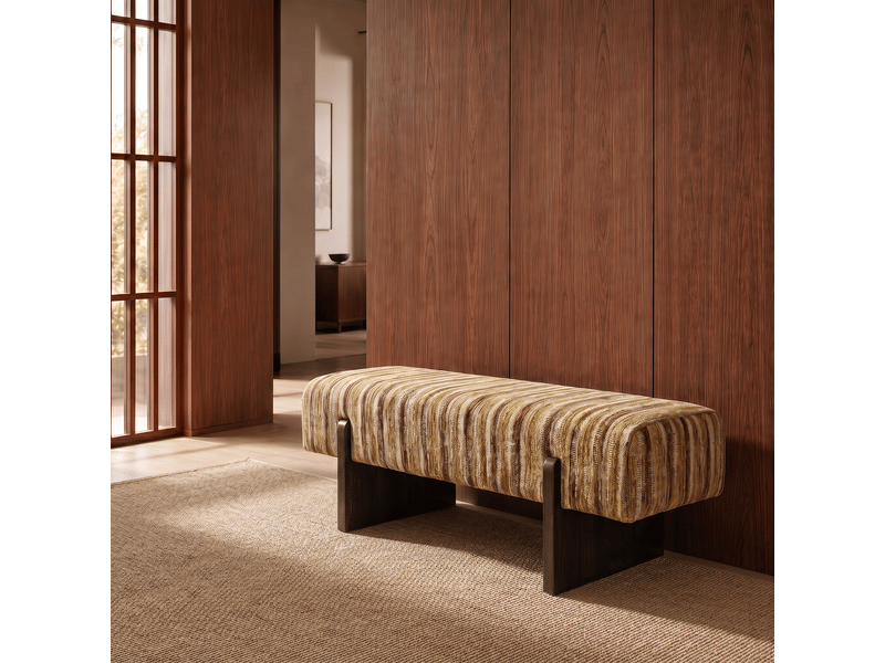  Banc en tissu tramé à motif moutarde vog 1VOGTTMMT - Conforama D