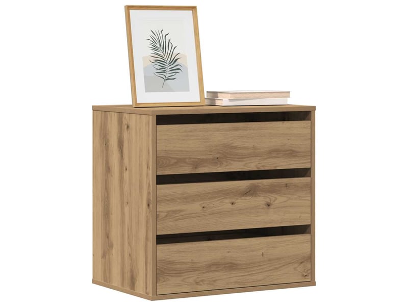 Commode chambre adulte, commode d'angle chêne artisanal 60x41x58 cm bois d'ingénierie  - Conforama C