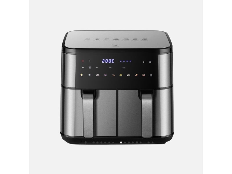  Friteuse à air fabrilamp chimbas 10 l 2200 w 2 paniers indépendants écran tactile noire et inox 275918229 - Conforama A