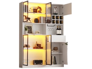 Vitrine coloris blanc 17 étagère(s) <strong>MODFU</strong> <strong></strong> - 140 cmx200 cm
