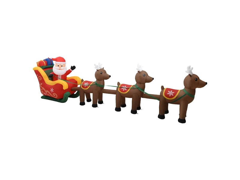  Décoration gonflable de père noël et de rennes led 490 cm  - Conforama A