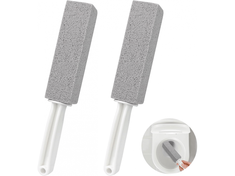  Lot de 2 pierres ponces de nettoyage avec poignées en plastique antidérapantes pour toilettes et salles de bains  - Conforama A