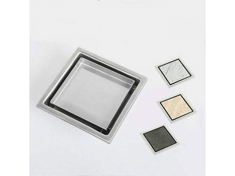  Siphon de sol invisible en acier inoxydable 304 drain de sol déodorant épaissi carré 1010cm  - Conforama B