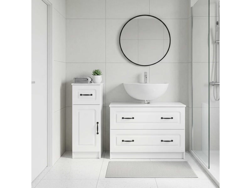  Ensemble de 2 meubles de salle de bain utrecht blanc brillant cf63200  - Conforama B